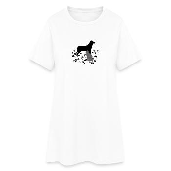 Hund und Katze - Frauen T-Shirt-Kleid - Weiß - Vorne