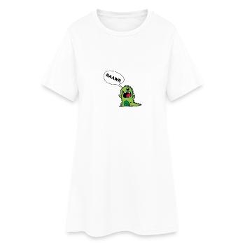 Raawr... Süßer Dino - Frauen T-Shirt-Kleid - Weiß - Vorne