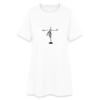 Pole Dance Figur - Frauen T-Shirt-Kleid - Weiß - Vorne