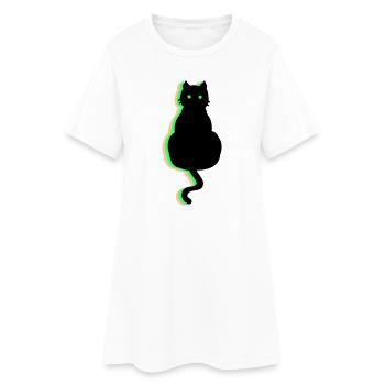 Neon Cat - Women’s T-Shirt Dress - white - Front