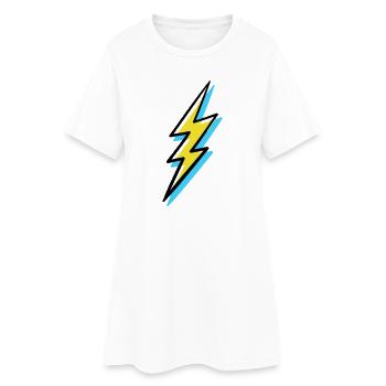 Blitz im Vorhut-Stil - Frauen T-Shirt-Kleid - Weiß - Vorne