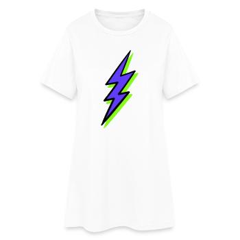 Rayon abstrait dans les tons néon - Robe T-shirt Femme - blanc - Devant