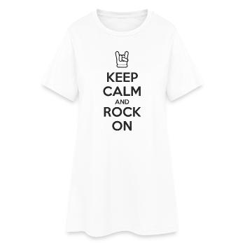 Keep Calm and Rock On - Women’s T-Shirt Dress - white - Front