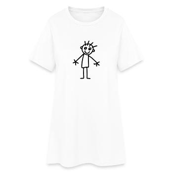 Stick figure kids drawing - Women’s T-Shirt Dress - white - Front