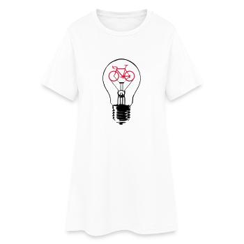 Bulb / Bike - Robe T-shirt Femme - blanc - Devant