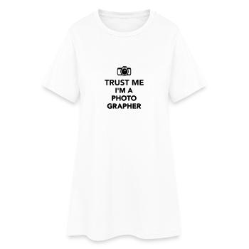 Trust me I'm a Photographer - Robe T-shirt Femme - blanc - Devant