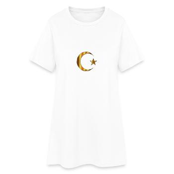 Türkei Flagge in Gold Sehr Edel - Frauen T-Shirt-Kleid - Weiß - Vorne