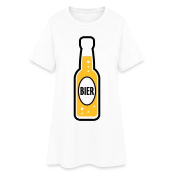Bierflasche (Bier / Bierchen / POS 2C) - Frauen T-Shirt-Kleid - Weiß - Vorne