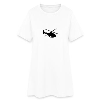 Silhouette ombre hélicoptère - Robe T-shirt Femme - blanc - Devant