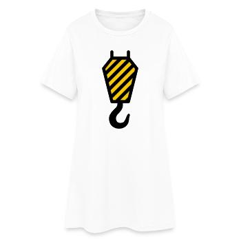 crane hook - Women’s T-Shirt Dress - white - Front