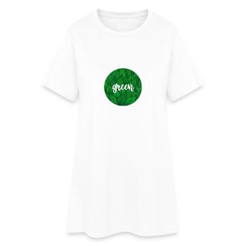 Green Circle - leaves - Women’s T-Shirt Dress - white - Front