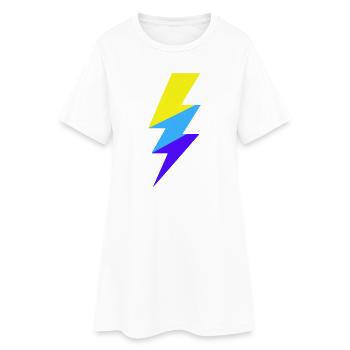 Faisceau néon tricolore - Robe T-shirt Femme - blanc - Devant