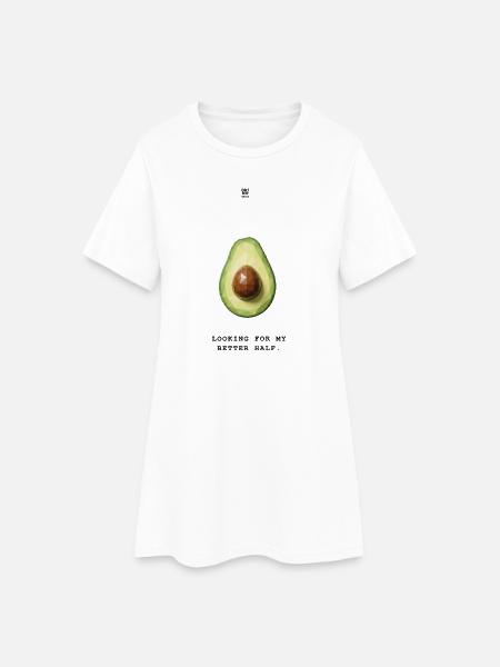 Avocado - Frauen T-Shirt-Kleid - Weiß