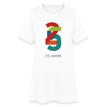 25 Jahre – Jubiläum - Frauen T-Shirt-Kleid - Weiß - Vorne