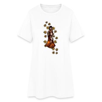 Boho Henna Flora Goddess - Women’s T-Shirt Dress - white - Front