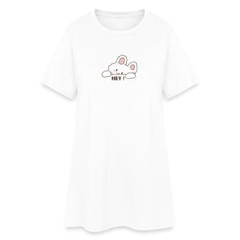 Câlin Salut – Message de dessin animé mignon - Robe T-shirt Femme - blanc - Devant