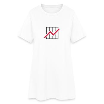 Diagramm - Frauen T-Shirt-Kleid - Weiß - Vorne