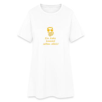 Biber mit Cookie - Frauen T-Shirt-Kleid - Weiß - Vorne