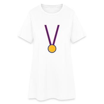 médaille - Robe T-shirt Femme - blanc - Devant