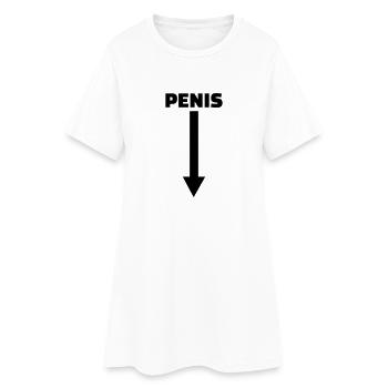 Penis - Frauen T-Shirt-Kleid - Weiß - Vorne