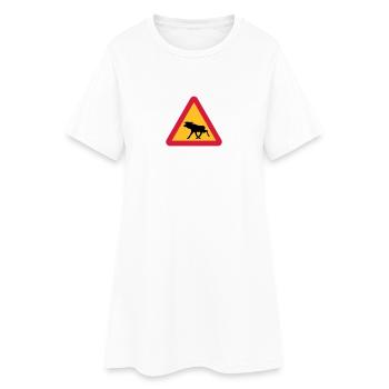 Attention Moose! - Robe T-shirt Femme - blanc - Devant