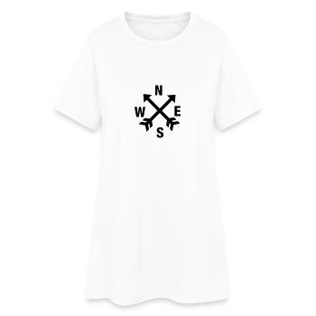 Kompass_Himmelsrichtung - Frauen T-Shirt-Kleid - Weiß - Vorne