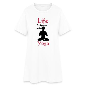 Yoga Life Life Saying Sports Fitness Cadeau - Robe T-shirt Femme - blanc - Devant
