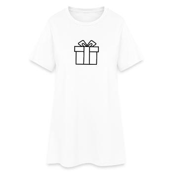 Geschenk - Bescherung - Weihnachten - Frauen T-Shirt-Kleid - Weiß - Vorne