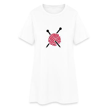 Tricoter - Robe T-shirt Femme - blanc - Devant