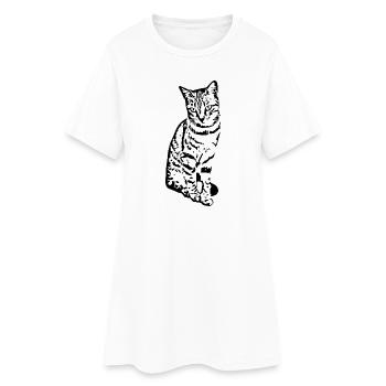 Katze Kätzchen Tigerkatze Katzenshirt Geschenk - Frauen T-Shirt-Kleid - Weiß - Vorne