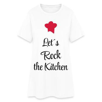 kochen - Frauen T-Shirt-Kleid - Weiß - Vorne