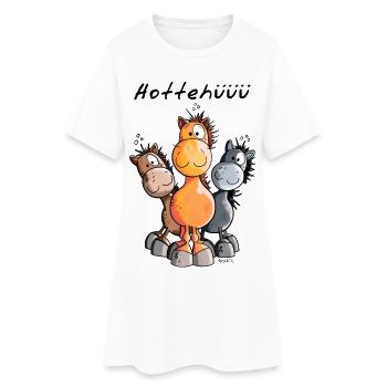 Hottehüüü Pferdchen Trio - Fuchs - Rappe - Brauner - Frauen T-Shirt-Kleid - Weiß - Vorne