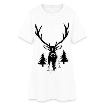 Randonnée dans la forêt de cerfs fiers : nature - Robe T-shirt Femme - blanc - Devant