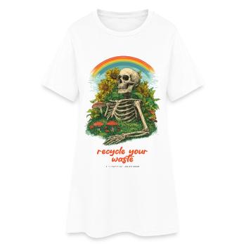 Recyclez votre squelette de jardin à ordures - Robe T-shirt Femme - blanc - Devant
