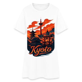 Kyoto Skyline – Design japonais - Robe T-shirt Femme - blanc - Devant