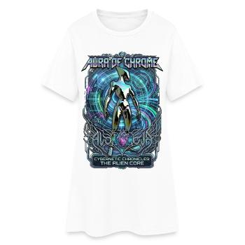 Aura of Chrome Cybernetic Chronicles Alien Core - Women’s T-Shirt Dress - white - Front