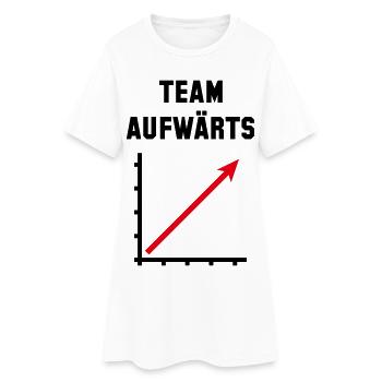 Team Aufwärts (Erfolg / Fortschritt / POS Red 2C) - Frauen T-Shirt-Kleid - Weiß - Vorne