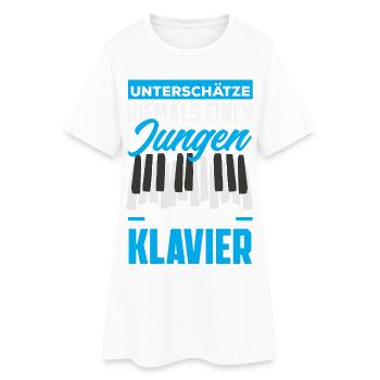 Piano Klavier Musiker Geschenk Geschenkidee - Frauen T-Shirt-Kleid - Weiß - Vorne