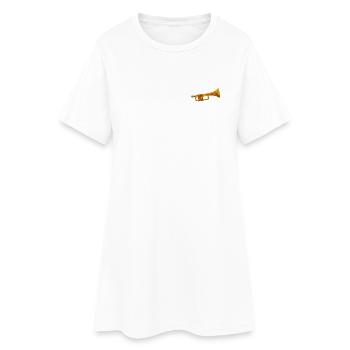 Trompete - Frauen T-Shirt-Kleid - Weiß - Vorne