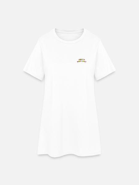 Sunny Vibes lettering embroidered - Women’s T-Shirt Dress - white