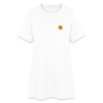 Sun embroidered - Women’s T-Shirt Dress - white - Front