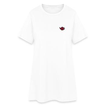 Bouilloire brodée - Robe T-shirt Femme - blanc - Devant