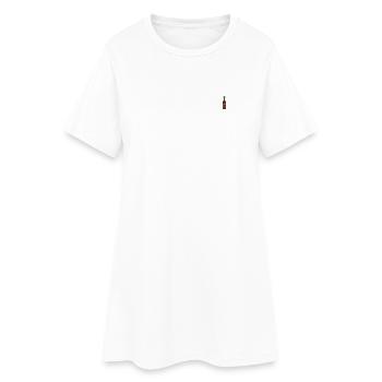 Embroidered wine bottle - Women’s T-Shirt Dress - white - Front