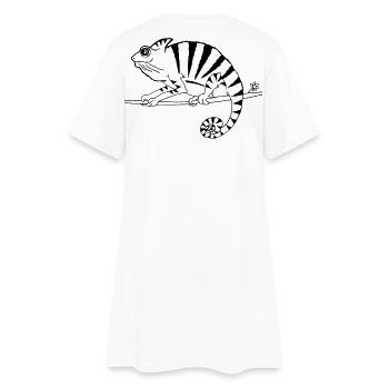 witziges Chamäleon Reptilien  - Frauen T-Shirt-Kleid - Weiß - Hinten