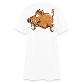 Flotte Wutz - Wildschwein - Eber - Sau - Geschenk - Frauen T-Shirt-Kleid - Weiß - Hinten