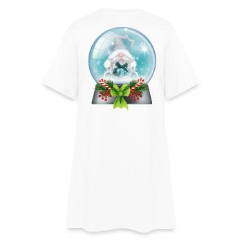 Boule à neige Père Noël avec cannes de bonbon - Robe T-shirt Femme - blanc - Dos