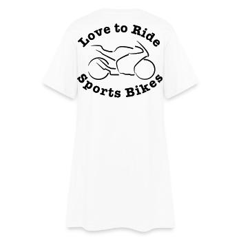 Les motards aiment faire des motos de sport - Robe T-shirt Femme - blanc - Dos