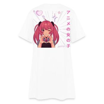 anime féminin faisant coeur sur la Saint-Valentin - Robe T-shirt Femme - blanc - Dos