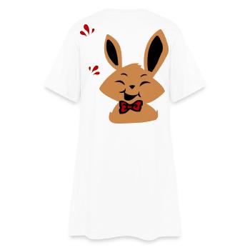 Osterhase - Frauen T-Shirt-Kleid - Weiß - Hinten
