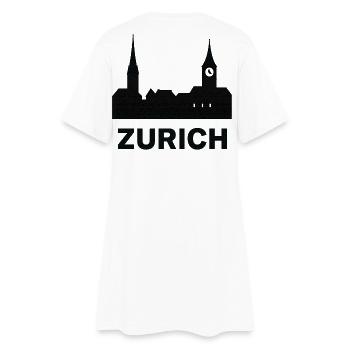 Ville de Zurich- Silhouette Design - Robe T-shirt Femme - blanc - Dos